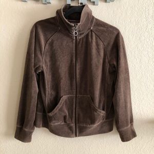 Everlast brown velour tracksuit jacket, medium